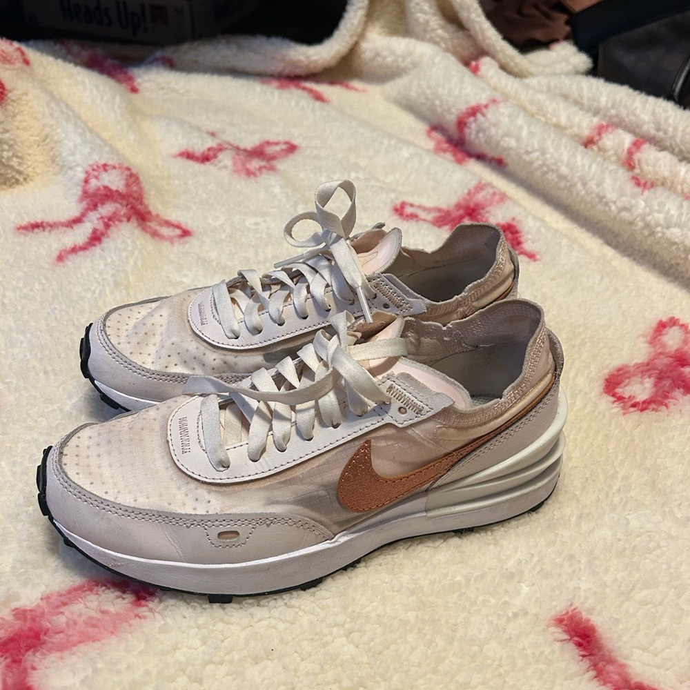 Nike Women's White and Brown Sneakers